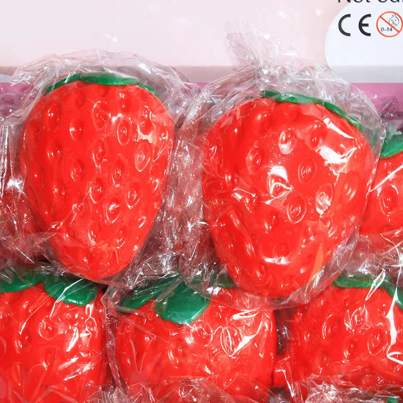 1pc Extra Large Strawberry Squeeze Toy, Soft Realistic Squishy Stress Relief Ball, Sensory Fidget Decompression Toy for Adults