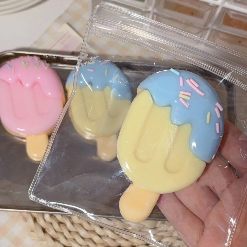 Realistic Blueberry Filled Ice Cream Squishy Toy High Appearance Popsicle Squeeze Stress Relief Anti-Anxiety Fidget Toy