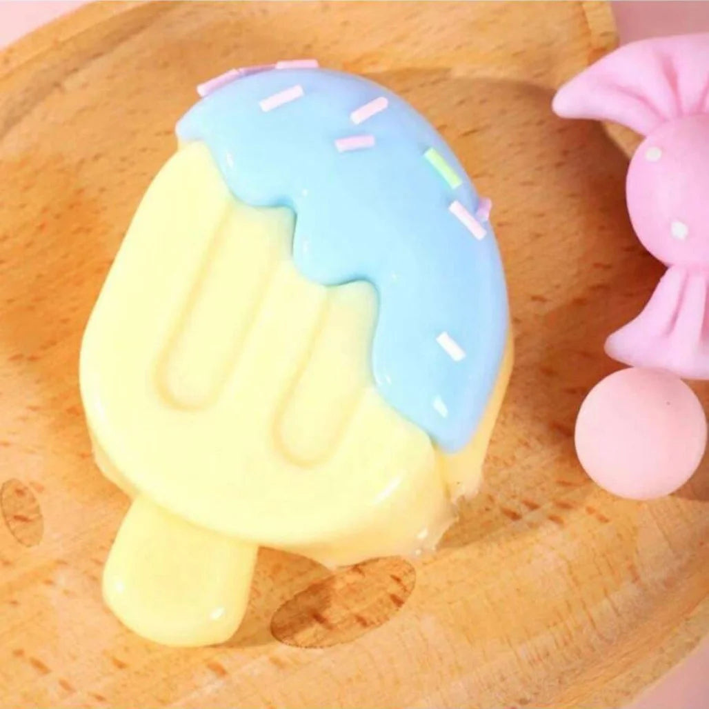Realistic Blueberry Filled Ice Cream Squishy Toy High Appearance Popsicle Squeeze Stress Relief Anti-Anxiety Fidget Toy