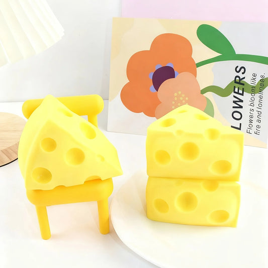 New Cute Cheese Squishy Toy, Novel Cheese Squeeze Toy, Perfect for Christmas and Party Favors