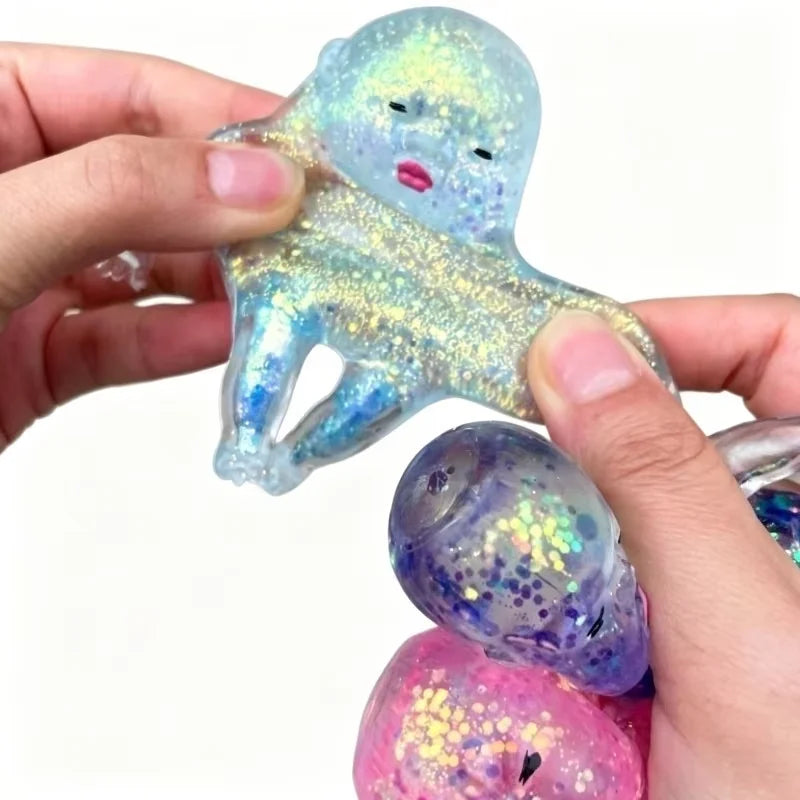 Natasha Mini Squishy Doll Soft Rubber Kneading Toy Black Person Cartoon Underwear Figurine Slowly Rebound Ball Birthday Gifts