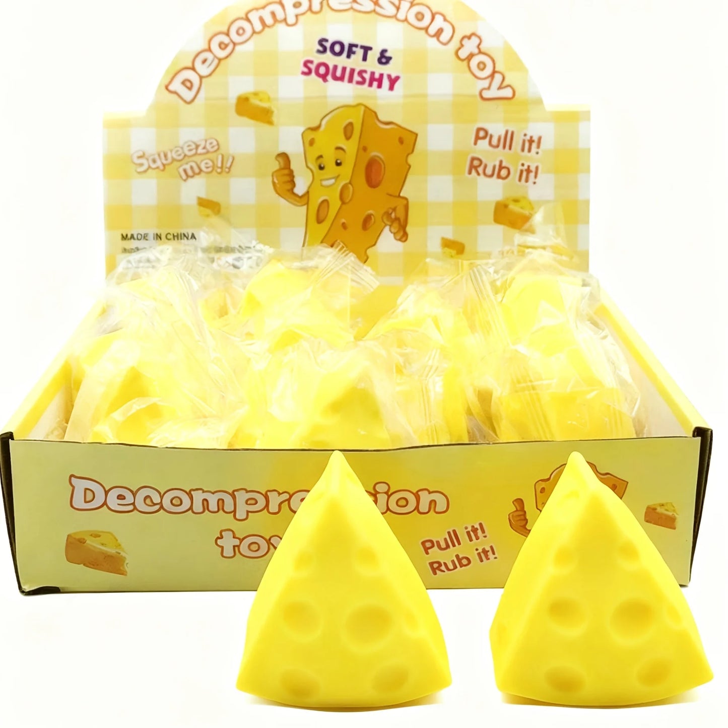 New Cute Cheese Squishy Toy, Novel Cheese Squeeze Toy, Perfect for Christmas and Party Favors