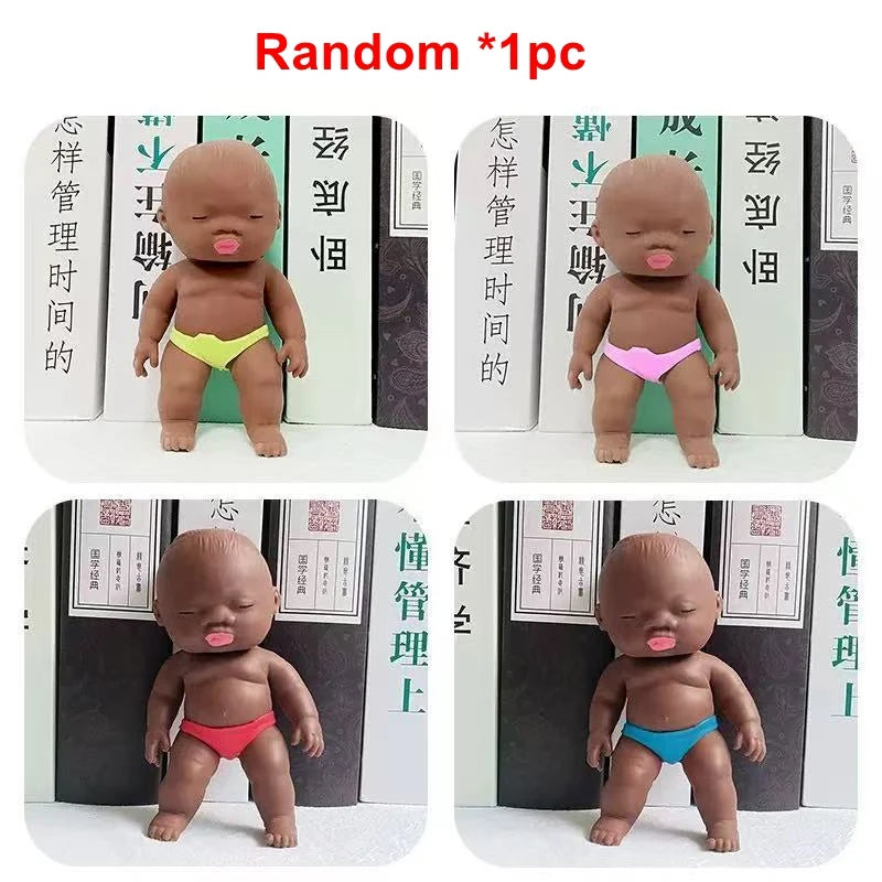 Natasha Mini Squishy Doll Soft Rubber Kneading Toy Black Person Cartoon Underwear Figurine Slowly Rebound Ball Birthday Gifts
