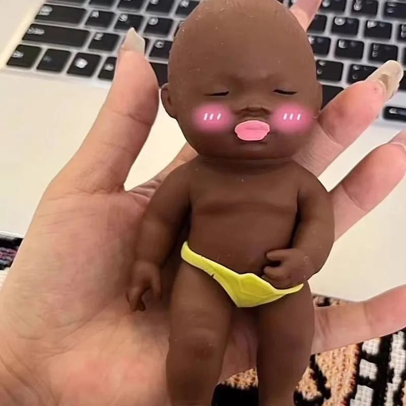 Natasha Mini Squishy Doll Soft Rubber Kneading Toy Black Person Cartoon Underwear Figurine Slowly Rebound Ball Birthday Gifts