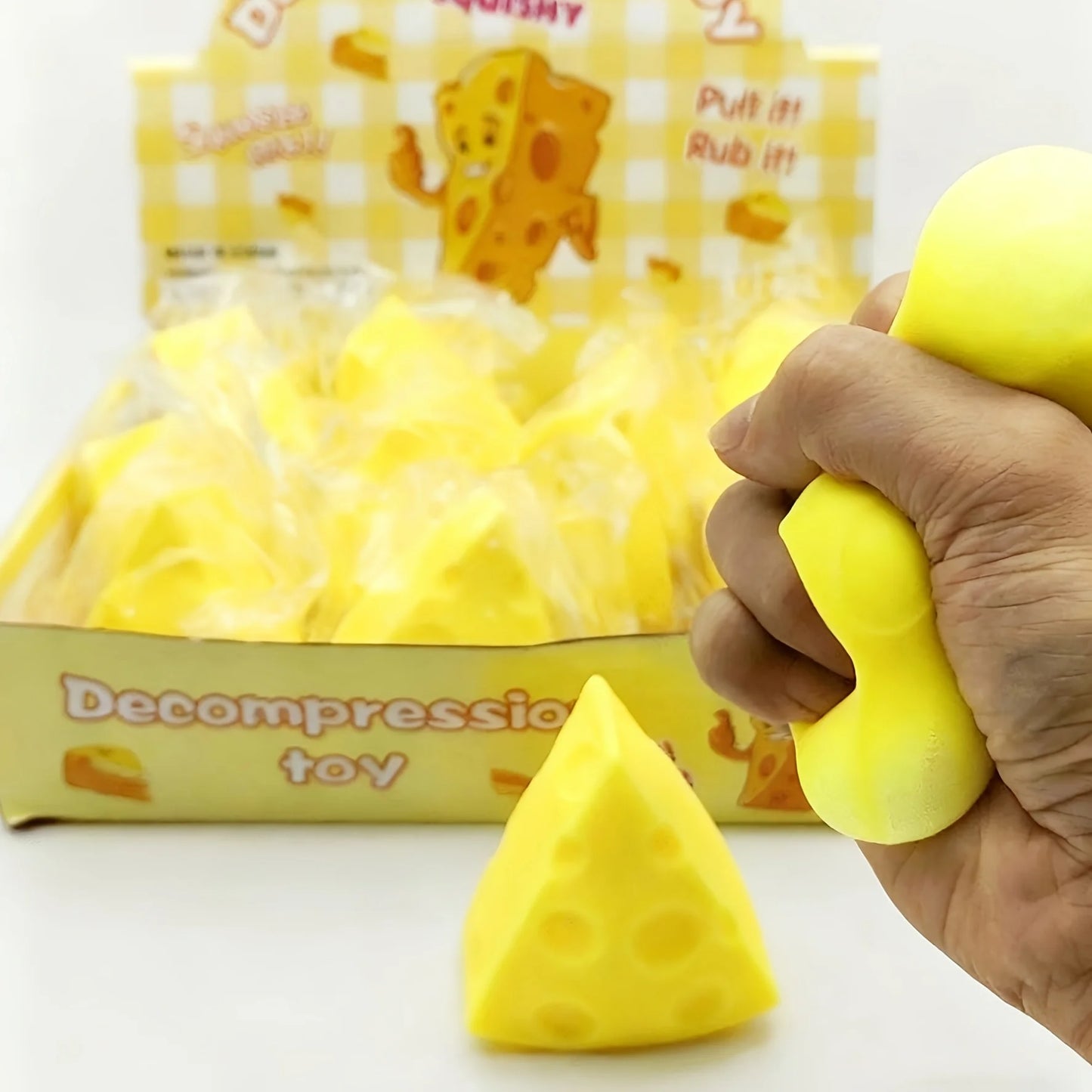 New Cute Cheese Squishy Toy, Novel Cheese Squeeze Toy, Perfect for Christmas and Party Favors
